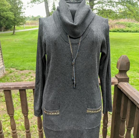AGB Dresses & Skirts - Sweater dress by AGB, size L, gray.
